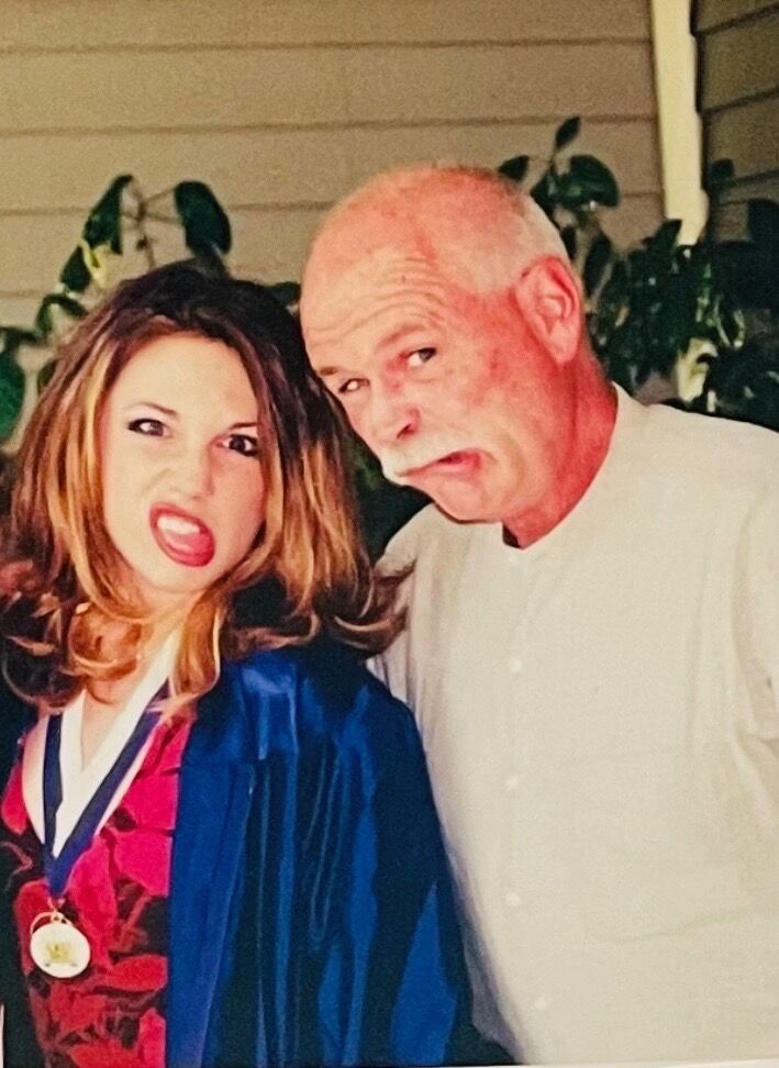 Lauren with her dad, David DeGroote